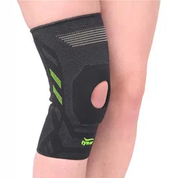 Tynor Knee Cap Air Pro Open Patella, Black/Green Small-picture-18