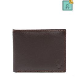 WildHorn Men Brown Textured RFID Protected Leather Two Fold Wallet-picture-7