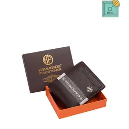 HAMMONDS FLYCATCHER Men Brown Leather Two Fold Wallet image 1