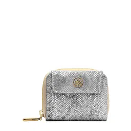 Eske Women Silver-Toned & Beige Textured Zip Around Wallet-picture-41