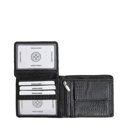Goatter Men Black Animal Textured Leather Two Fold Wallet image 2