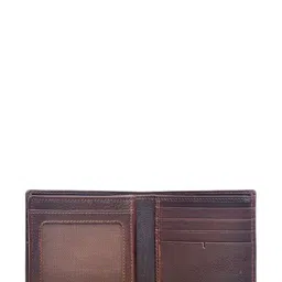 Eske Men Brown Solid RFID Leather Two Fold Wallet image 5