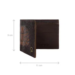 Hidesign Men Geometric Textured Leather Two Fold Wallet image 3