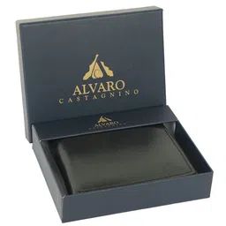 Alvaro Castagnino Men Black Leather Two Fold Wallet image 3