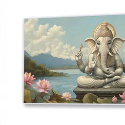 nestroots Canvas Framed Divine Ganesha Prosperity and Wisdom Wall Painting image 5