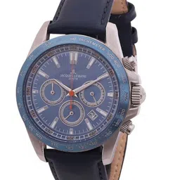 Jacques Lemans Men Printed Leather Wrap Around Straps Analogue Chronograph Watch 1-1836B image 1