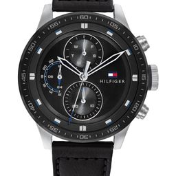 Tommy Hilfiger Men Black Dial & Black Leather Textured Straps Analogue Watch TH1791810W-picture-5