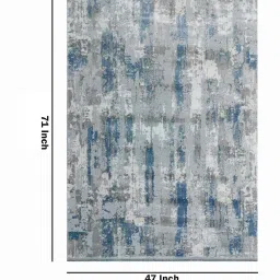 Grey Abstract Polypropylene 5 ft x 7 ft Machine Made Carpet by Apco image 3