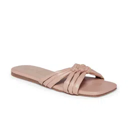 People Women Nude Coloured Open Toe Flats-image-98