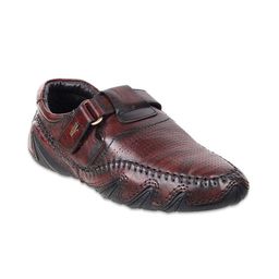 Mochi Men Brown Leather Shoe-Style Sandals-picture-38