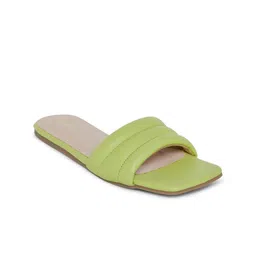 People Women Green Open Toe Flats-image-72