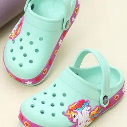 Yellow Bee Girls Unicorn Printed Clogs-picture-20