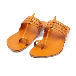 KORAKARI Men Leather Kolhapuri Flat Sandals-picture-34