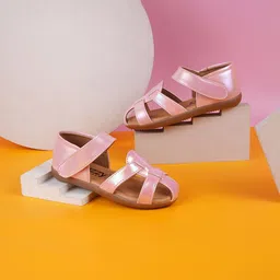 Jazzy Juniors Girls Velcro Closure Open-Toe Flats-picture-29