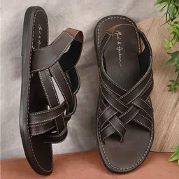 Mast & Harbour Men Brown One Toe Comfort Sandals-picture-14