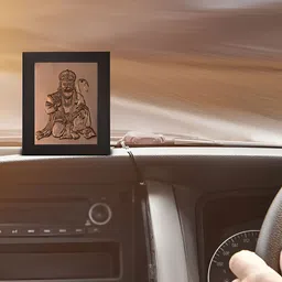Pray Everyday Black Bronze Hanuman JI Rectangle Table Photo Frame-picture-0