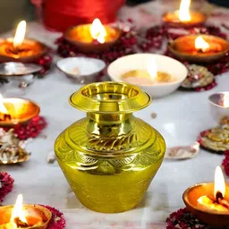 Extreme Karigari Textured Brass Pooja Kalash-picture-15