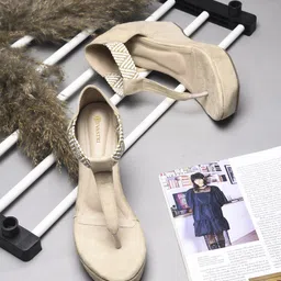 DIVASTRI Suede Party Wedge Sandals-image-1