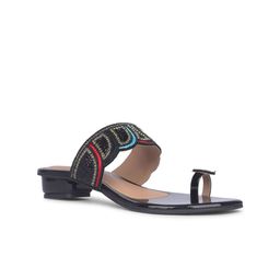 Bata Embellished Open Toe Leather Block Heels-picture-30