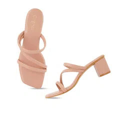 Cogner Beige Solid Block Heels-picture-19