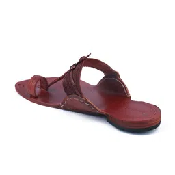 KORAKARI Textured Leather Kolhapuri Flat Sandals image 5