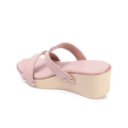 Mast & Harbour Nude Coloured One Toe Wedge Heels image 2