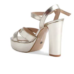 ERIDANI Gold-Toned Textured Platform Sandals image 2