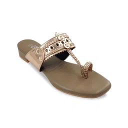 THE MADRAS TRUNK Ethnic Braided Leather Block Heels With Laser Cuts image 2