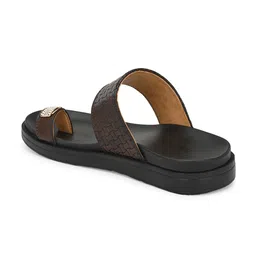 Eego Italy Men Brown & Black Comfort Sandals image 2