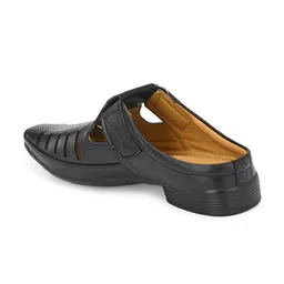Azzaro Black Men Black Ethnic Shoe-Style Sandals image 4