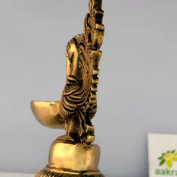 Aakrati  Yellow Table Diya Peacock Oil lamp image 5