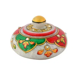 CRAFTAM White & Green Marble Kumkum Bharani Box image 4