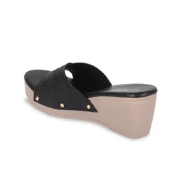 ICONICS Black Wedge Sandals image 5