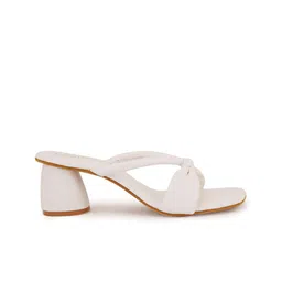 Cogner Women White Block Sandals image 2