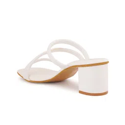Cogner White Solid Block Heels image 5