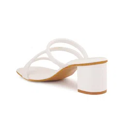 Cogner Women White Block Heels image 5