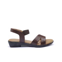 AROOM Women Textured Open Toe Flats image 5