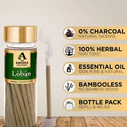 The Aroma Factory Brown 3Pcs Wooden Incense Sticks Loban Chandan Mogra Dhoop Batti image 4