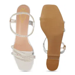 Shoetopia Girls Textured Party Block Sandals image 3