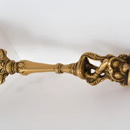 Aakrati Yellow Traditional Brass Pooja Spoon image 3