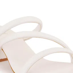 Cogner White Solid Block Heels image 4