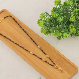 Brandsoon Set Of 3 Gold-Plated Black Beaded Mangalsutra-picture-20