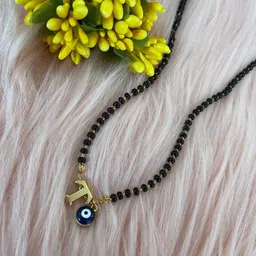 Digital Dress Room Gold-Plated Beaded Evil Eye Charm Mangalsutra-picture-42
