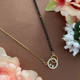 Digital Dress Room Gold-Plated AD-Studded & Beaded Mangalsutra-picture-10