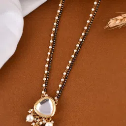 Silvermerc Designs Gold-Plated Kundan & Pearls Mangalsutra-picture-21
