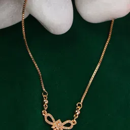 ANIKAS CREATION Gold-Plated White AD-Studded Mangalsutra-picture-32