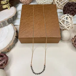 ABDESIGNS Rose Gold-Plated American Diamond Studded & Beaded Mangalsutra-picture-22