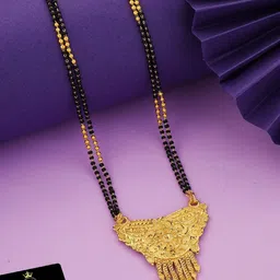 JEWEL WORLD Gold-Plated & Beaded Mangalsutra image 2