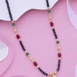 Ramdev Art Fashion Jwellery Gold-Plated Artificial Stones Mangalsutra image 3