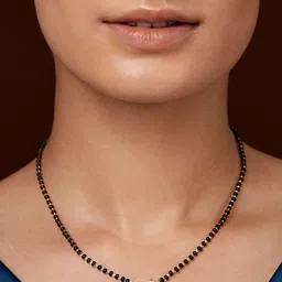 MINUTIAE Gold Plated Stone-Studded Beaded Mangalsutra image 3